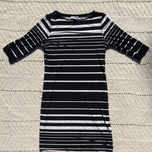 Black and white midi dress